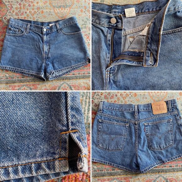 LEVIS High Rise Med Wash Mom Denim Short EUC 34” waist 13JR - Picture 1 of 10